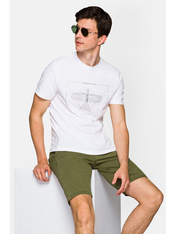 Lancerto Lancerto T-Shirt Rory TS073221000001 Biały Regular Fit