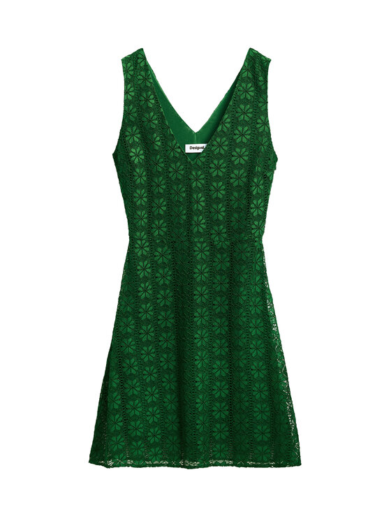 Desigual Desigual Koktejlové šaty 25SWVW53 Zelená Slim Fit