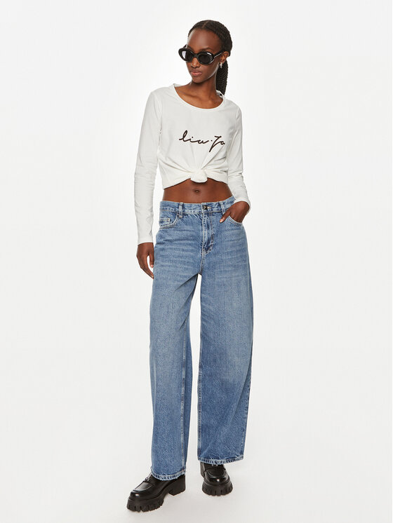 Liu Jo Liu Jo Jeans hlače UF4204 D4854 Modra Wide Fit
