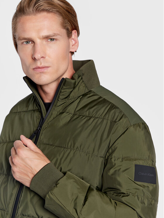 Calvin Klein Calvin Klein Зимно яке Mix Media Quilt K10K110331 Зелен Regular Fit