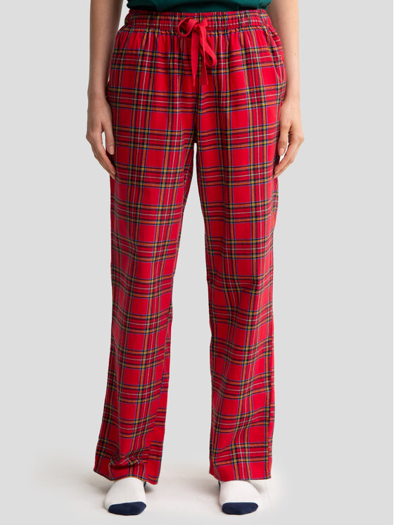 BIG STAR BIG STAR Spodnie piżamowe SENMINIS Czerwony Comfort Fit