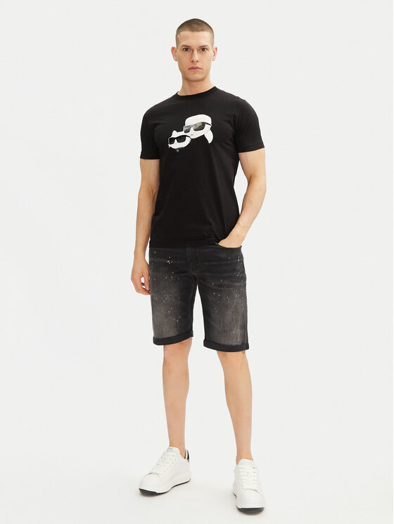 KARL LAGERFELD KARL LAGERFELD Marškinėliai 755061 552241 Juoda Regular Fit