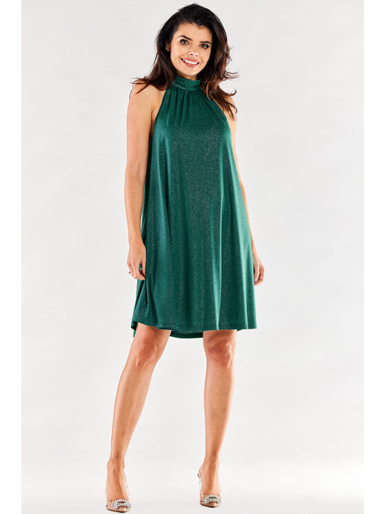 Awama Awama Sukienka wieczorowa A556 Zielony Basic Fit