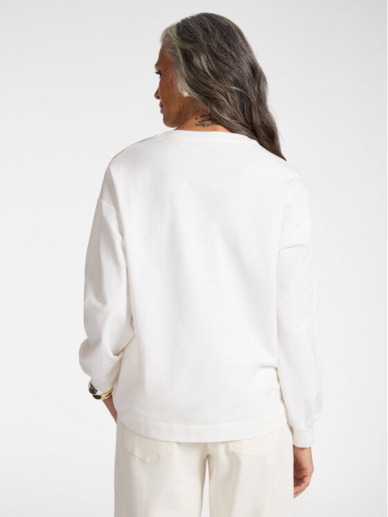 Elena Mirò Elena Mirò Felpa G890Z000555N011 Bianco Boxy Fit