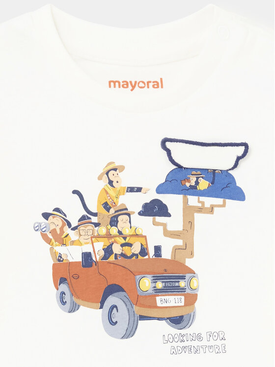 Mayoral Mayoral Μπλουζάκι 1033 Λευκό Regular Fit