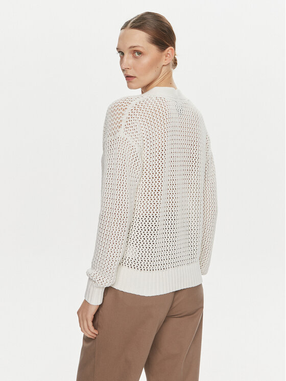 Gap Gap Pletena jopica 854777 Bela Relaxed Fit