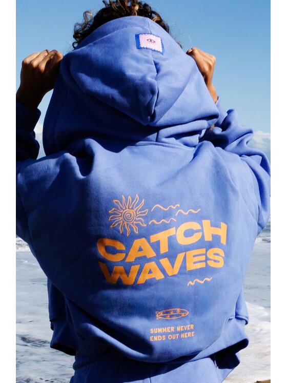 NAOKO NAOKO Bluza Catch the Waves Niebieski Loose Fit