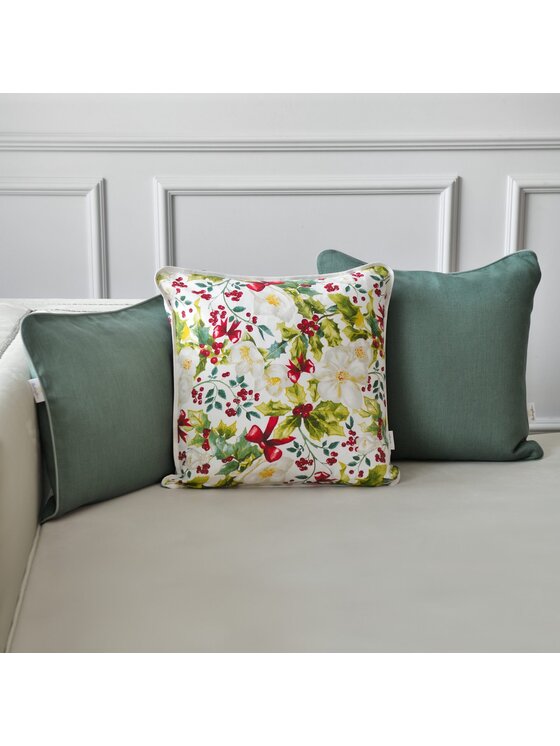 Roseberry Home Roseberry Home Poszewka dekoracyjna Very Holly Christmas Czerwony