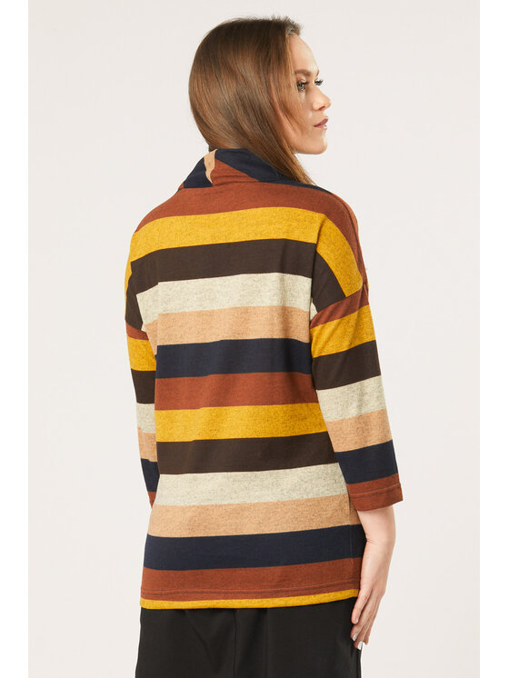 QUIOSQUE QUIOSQUE Halenka LINES BLOUSE Hnědá Regular Fit