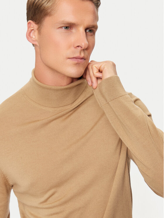 Selected Homme Selected Homme Dolčevita Tray 16094653 Bež Regular Fit
