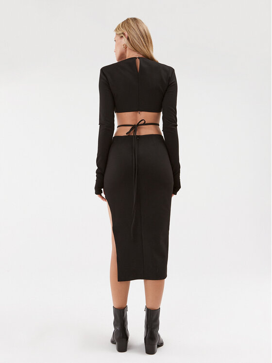 HUGO Hugo Коктейлна рокля Karanja 50494300 Черен Slim Fit