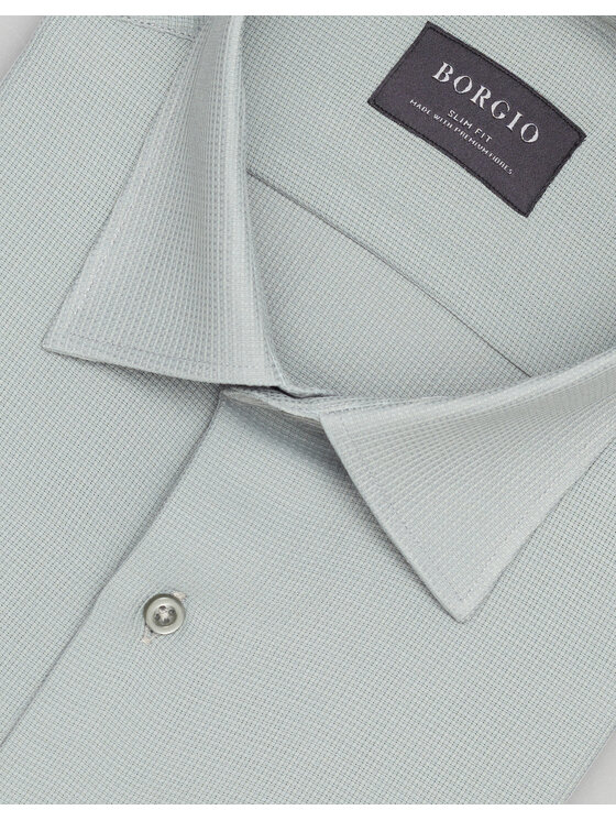 Borgio Borgio Koszula licodia Zielony Slim Fit
