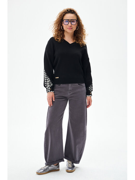 blue shadow blue shadow Sweter Alexis Czarny Regular Fit