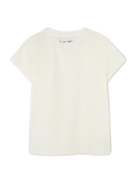 Karl Lagerfeld Kids Karl Lagerfeld Kids T-krekls Z30447 M Écru Regular Fit