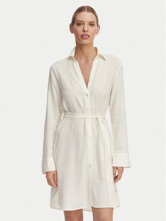Emporio Armani Rochie tip cămașă EW000817 AF20252 U1131 Alb