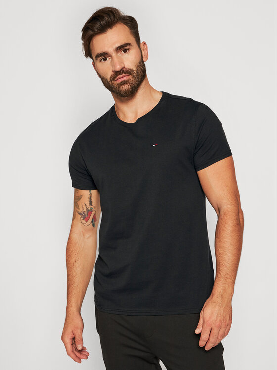 Tommy Jeans T-Shirt DM0DM04411 Μαύρο Regular Fit