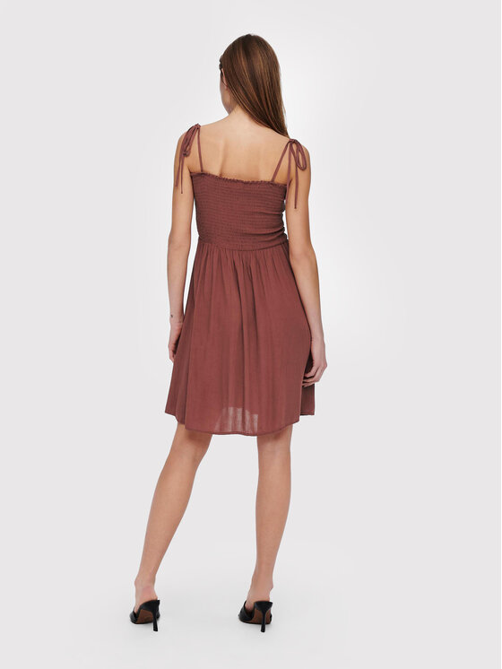ONLY ONLY Letní šaty Annika 15193884 Hnědá Slim Fit