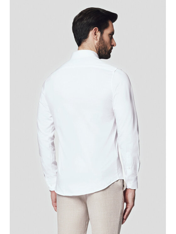Lancerto Lancerto Koszula Henley KO073124000011 Biały Slim Fit
