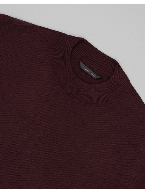 Borgio Borgio Sweter grottole_bd Bordowy Comfort Fit