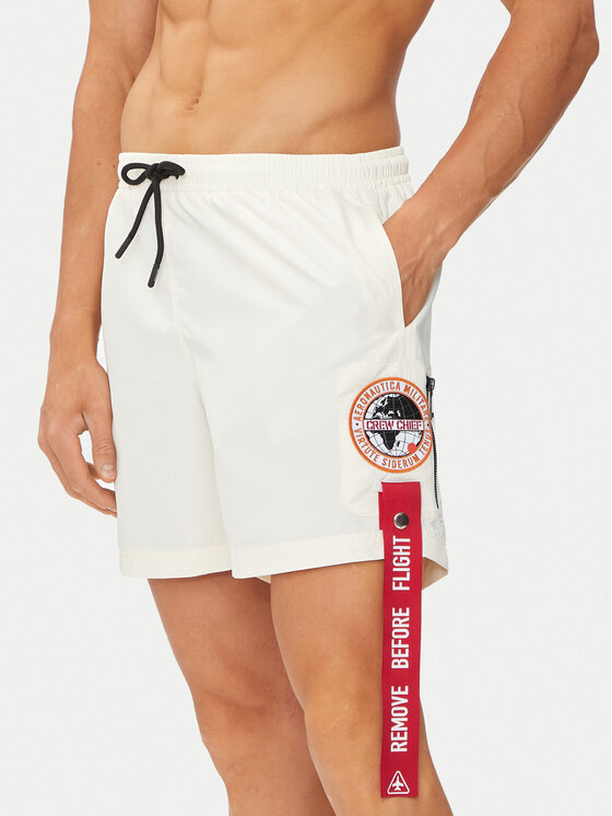 Aeronautica Militare Aeronautica Militare Плувни шорти 241BW219CT2967 Екрю Regular Fit