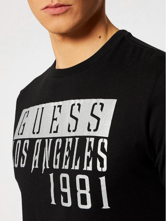 Guess Guess Tricou M0RI57 R9YD0 Negru Regular Fit