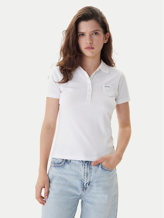 Guess Jeans Guess Jeans Polo W5GP73 KCYR1 Biały Regular Fit