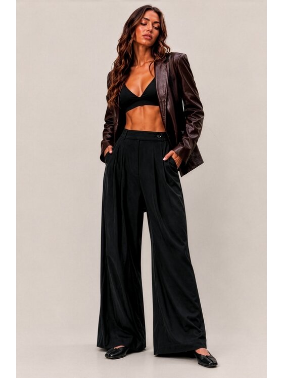 Hottie Hot Hottie Hot Spodnie materiałowe PAY Czarny Oversize