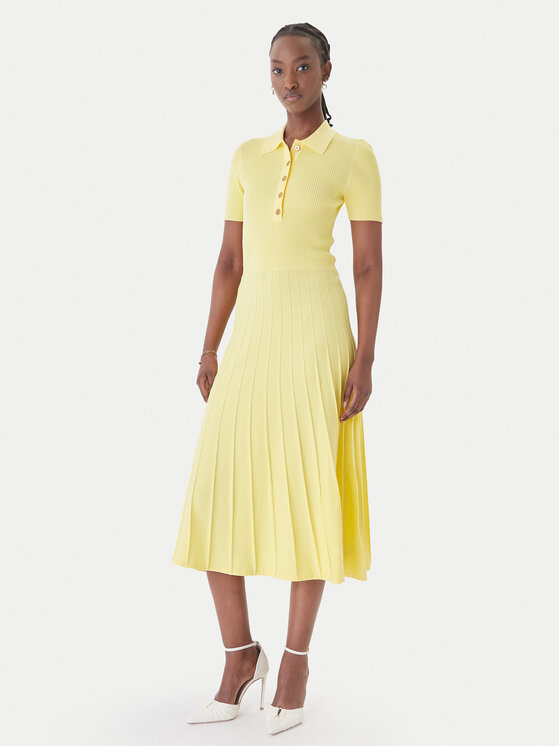 MICHAEL Michael Kors Sukienka dzianinowa MT5834F33D Żółty Regular Fit