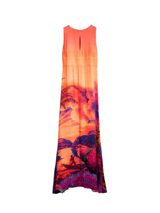 Desigual Desigual Φόρεμα καλοκαιρινό VEST_TROPICAL_LACROIX Κόκκινο Reglan Fit