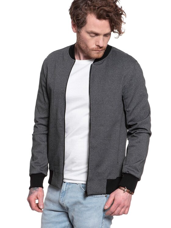 Selected Selected Kurtka przejściowa HOMME SLHJUAN BOBMER SWEAT JACKET Szary Regular Fit