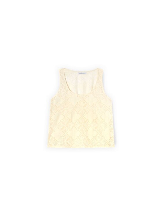 Motivi Motivi Top D109Q000631N011 Bianco Boxy Fit