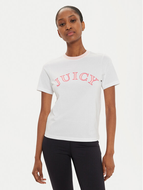 Juicy Couture T-krekls College Gf JCSCT224414 Balts Regular Fit