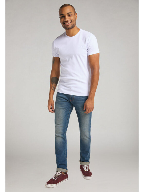 Mustang Mustang T-Shirt ALEX C EMBROIDERY Biały Regular Fit