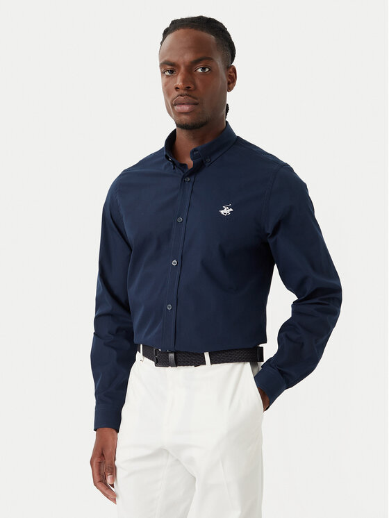 Beverly Hills Polo Club Cămașă P-SS26M-BRASS Bleumarin Regular Fit