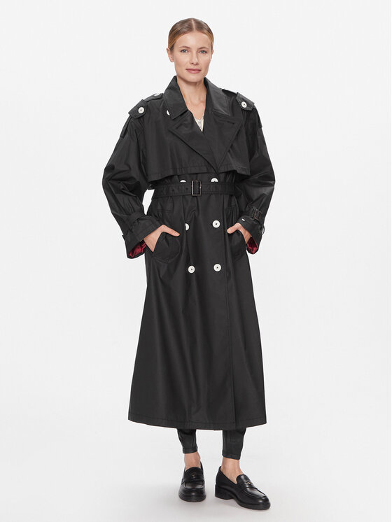 Tommy Hilfiger Trench WW0WW40483 Nero Oversize, taglia : S_M