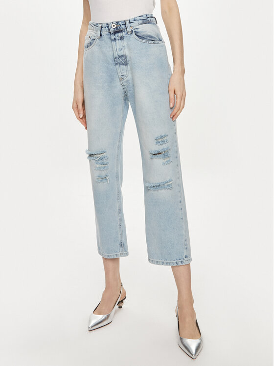 Please Please Τζιν P70UCJGW7U Μπλε Straight Fit