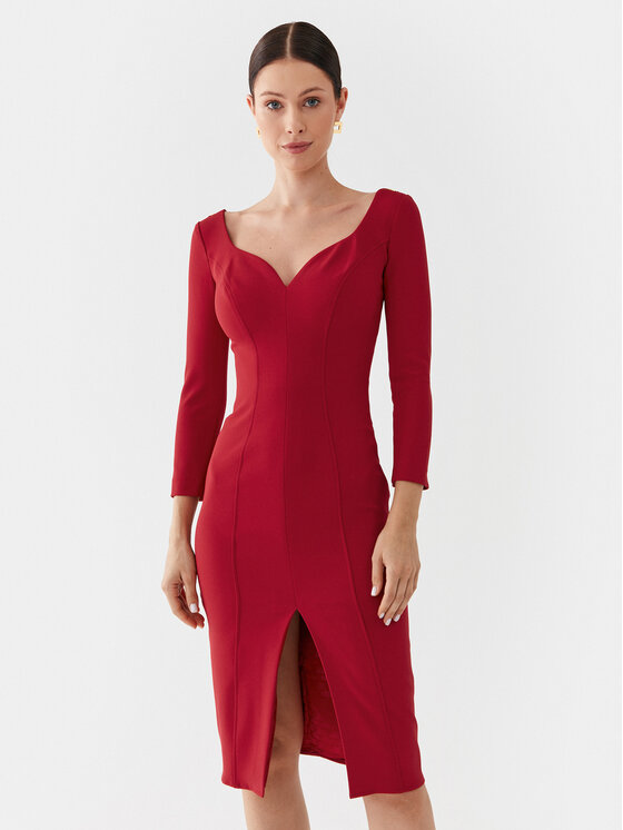 Elisabetta Franchi Elisabetta Franchi Kokteilikleit AB-415-36E2-V400 Punane Regular Fit