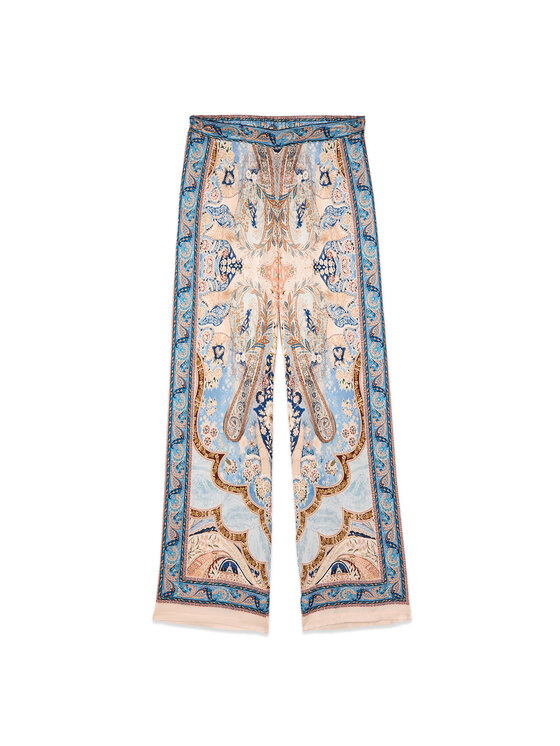 Oltre Oltre Pantaloni di tessuto P024J002685N0Z4 Turchese Baggy Fit