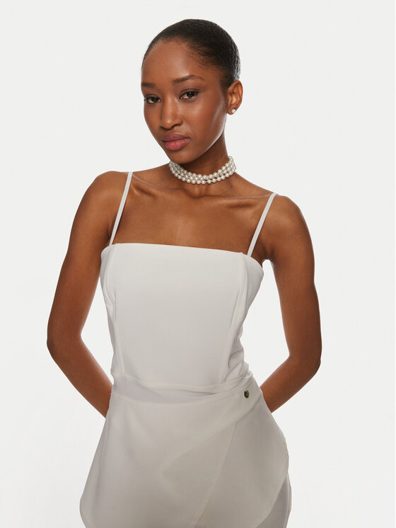 Rinascimento Rinascimento Rochie cocktail CFC0119098003 Alb Slim Fit