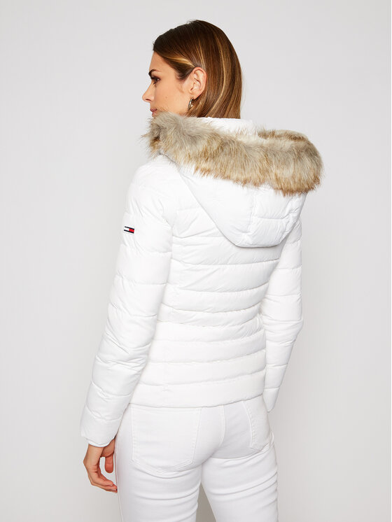 Tommy Jeans Tommy Jeans Пухено яке Basic Hooded DW0DW08588 Бял Slim Fit