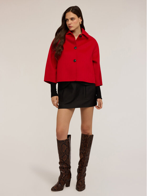 Motivi Motivi Cappotto R245W100154N016 Rosso Regular Fit