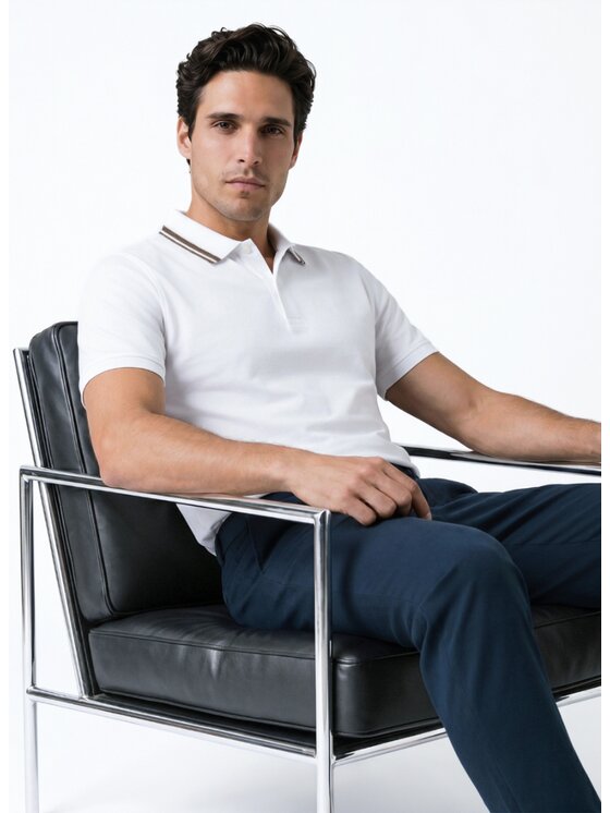 Pako Lorente Pako Lorente Polo P26WF-TX-004 Biały Regular Fit