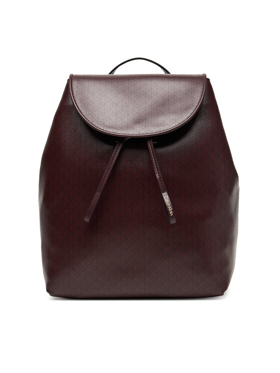 Calvin Klein Plecak Emblem Aop Flap Backpack LV04F3271G Bordowy