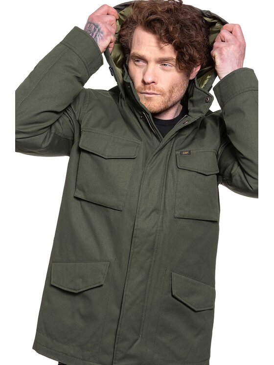 Lee Lee Kurtka zimowa WINTER FIELD JACKET Zielony Regular Fit