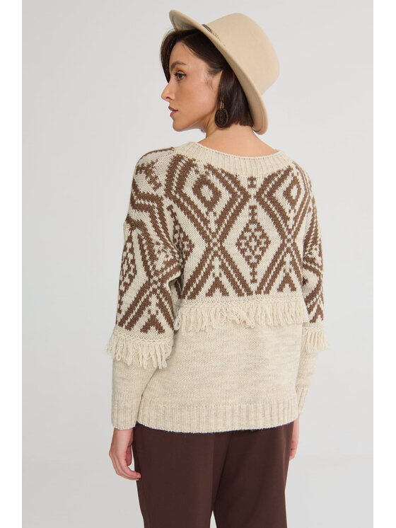 blue shadow blue shadow Sweter Karima BS Beżowy Standard Fit