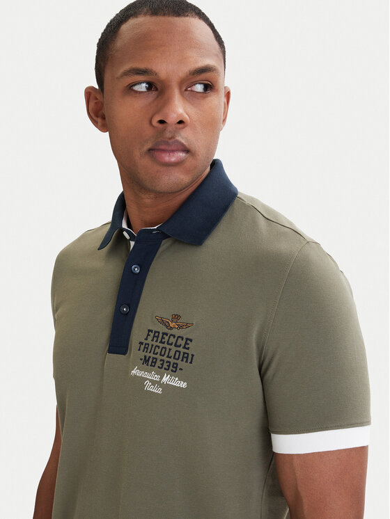 Aeronautica Militare Aeronautica Militare Polo majica 261PO1908UP00191 Zelena Slim Fit