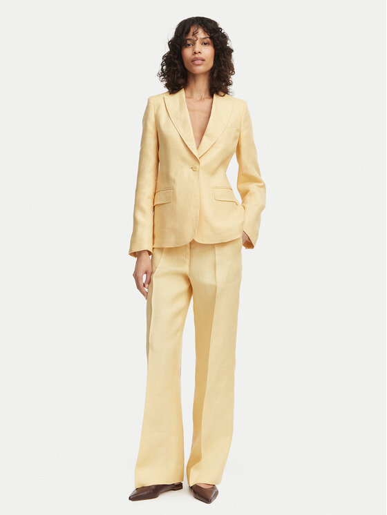 Weekend Max Mara Weekend Max Mara Riidest püksid Malizia 2615131112 Kollane Straight Fit