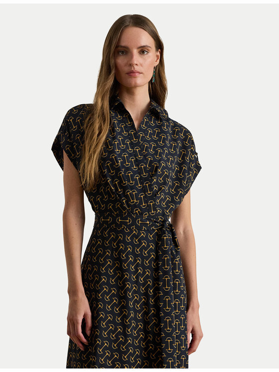 LAUREN RALPH LAUREN LAUREN RALPH LAUREN Srajčna obleka 200P03557001 Mornarsko modra Regular Fit