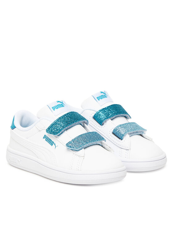 Puma Puma Sportcipők Smash 3.0 L Glitter Velcro V Inf 395610 08 Fehér