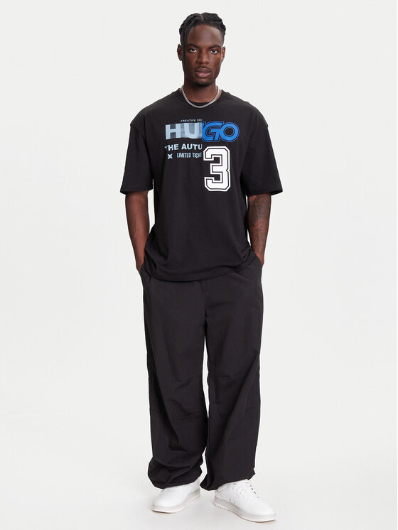 HUGO HUGO T-Shirt Nesite 50544168 Czarny Loose Fit